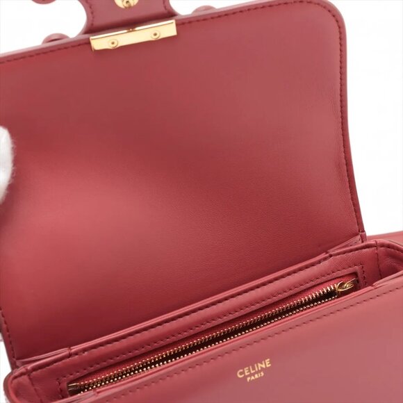 Celine Triomphe teen Leather Shoulder bag Pink - Picture 3 of 15